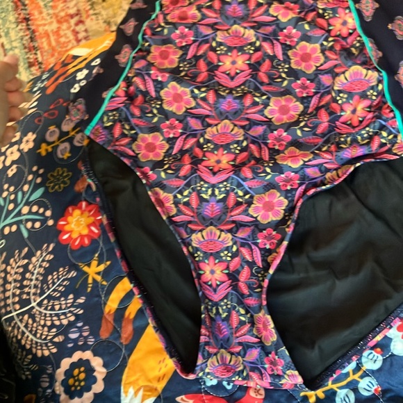 Sundance Floral One Piece Swimsuit - Pink and Blue - Picture 3 of 7